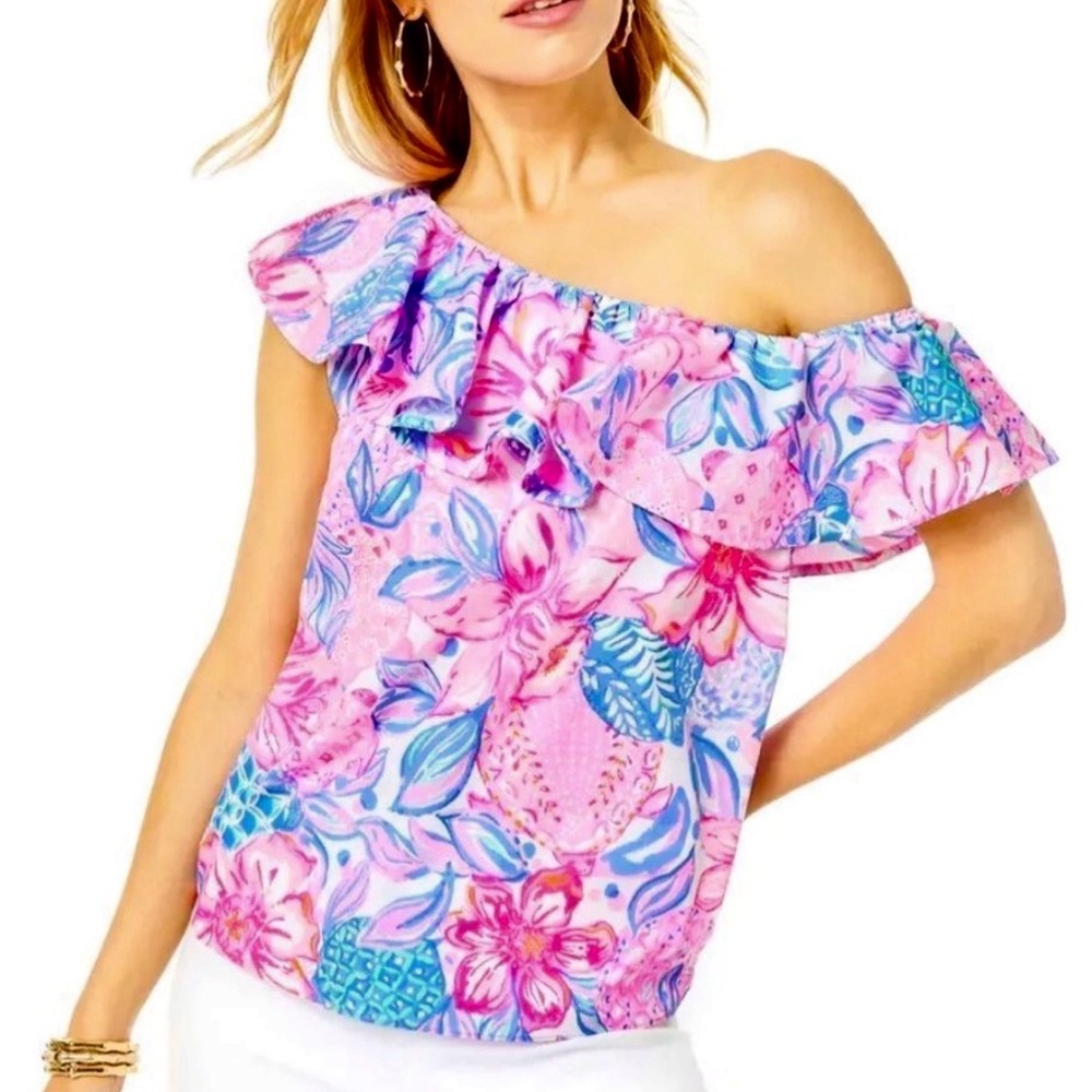 Like NEW Lilly Pulitzer Zeldie Top Snappy Turtle size S